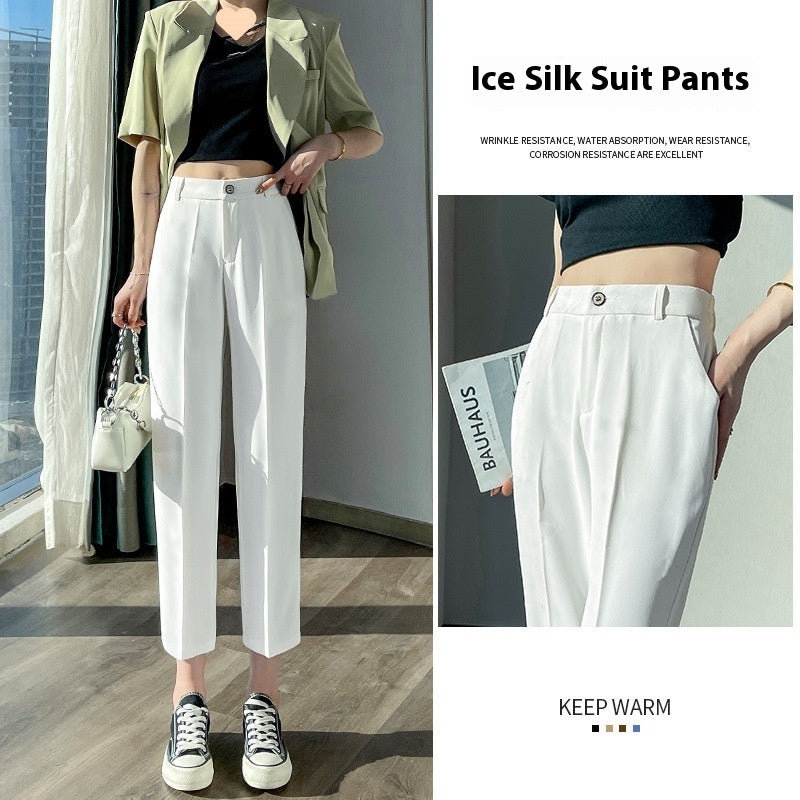 White Suit Pants For Women Spring And Autumn Loose