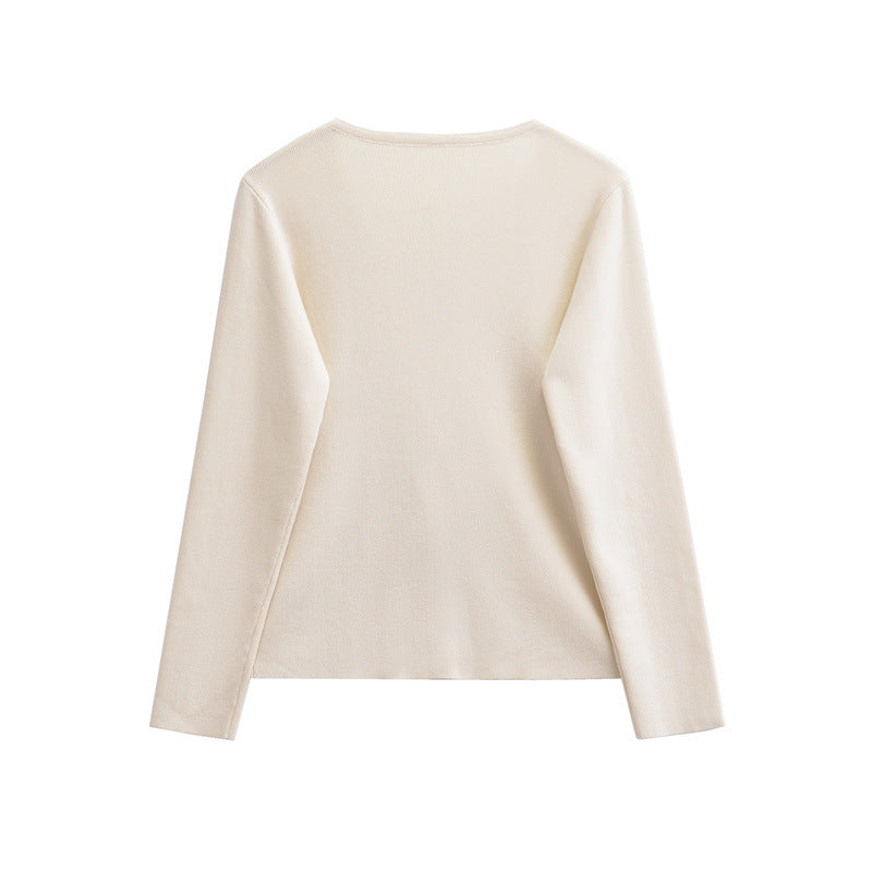 Asymmetric Long Sleeve Knitted Coat