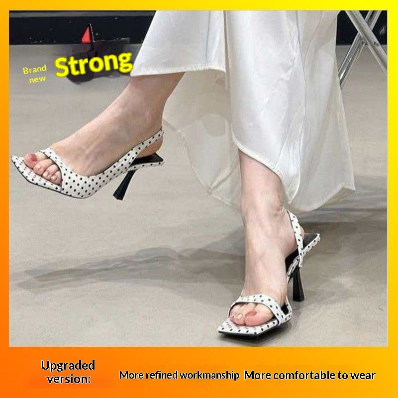French-style Stiletto Black Square-toe High Heels For Women