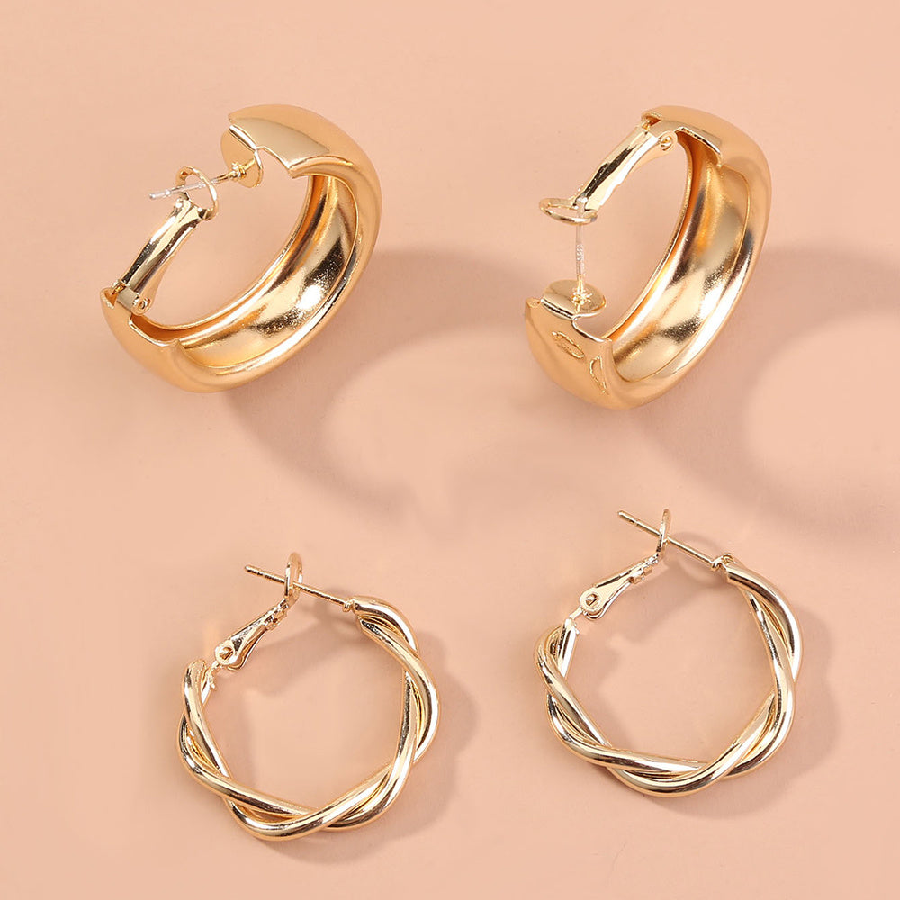 European and American foreign trade hot-selling combination set earrings C-shaped fashion simple temperament earrings Geometric wild earrings