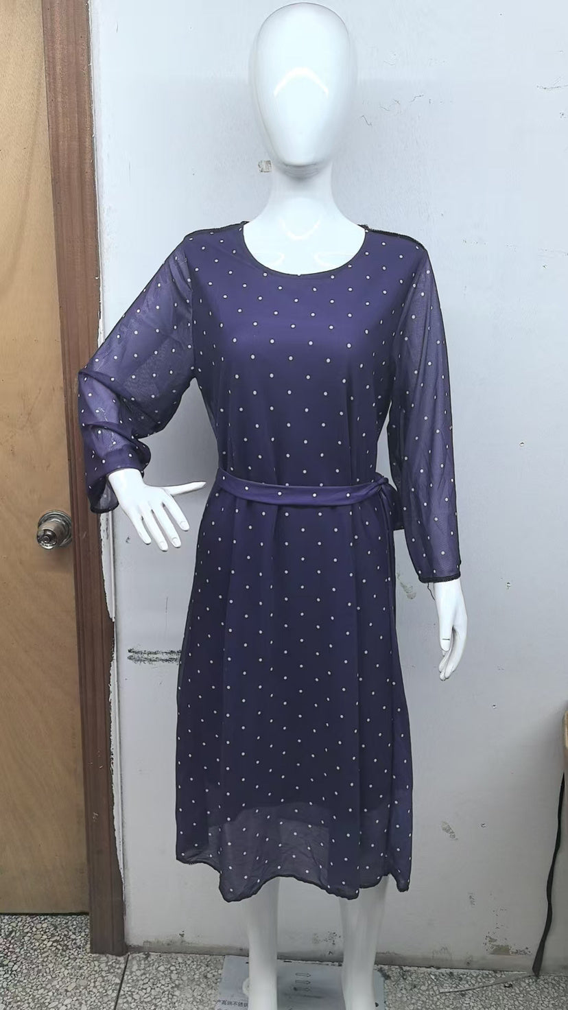 Women's 34 Sleeves Round Neck Dress