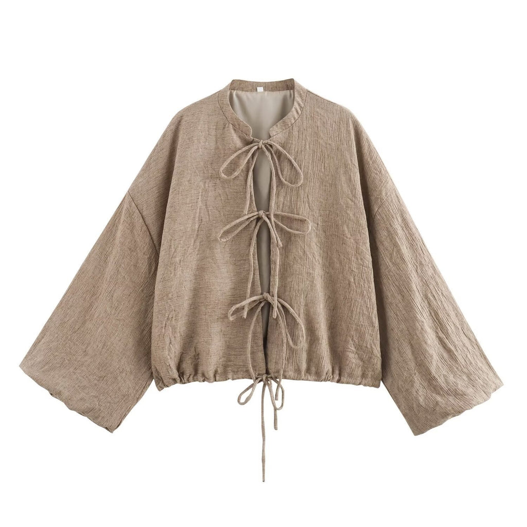 All-matching New Chinese Style Round Neck Short Coat