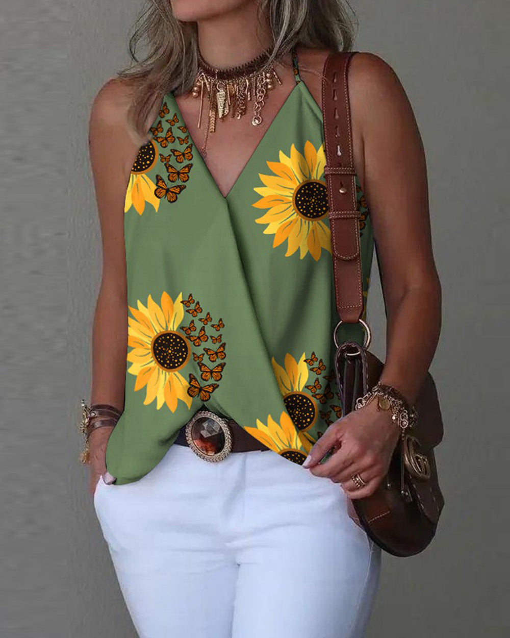 Loose Casual V-neck Bottoming Women's Top Vest