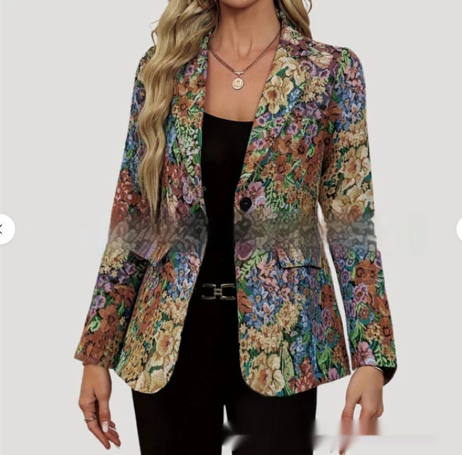 New Suit Fashion Elegant One Button Women's Coat