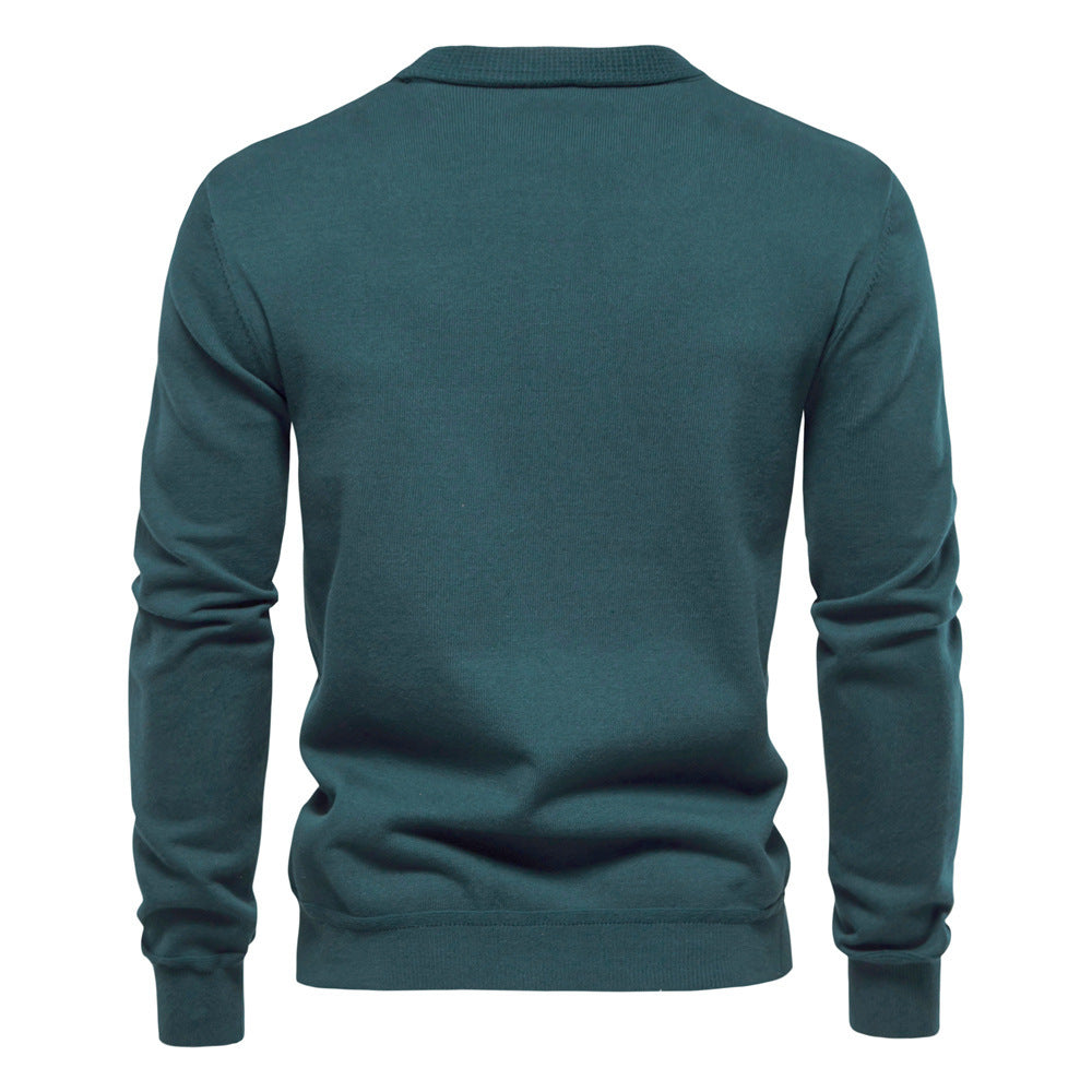 Men's Cardigan Sweater High Quality Business Pure Color Knitwear