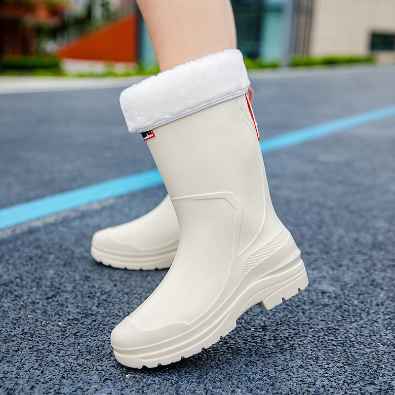 Kitchen High-top Waterproof Non-slip Rubber Shoes Women's Rain Boots