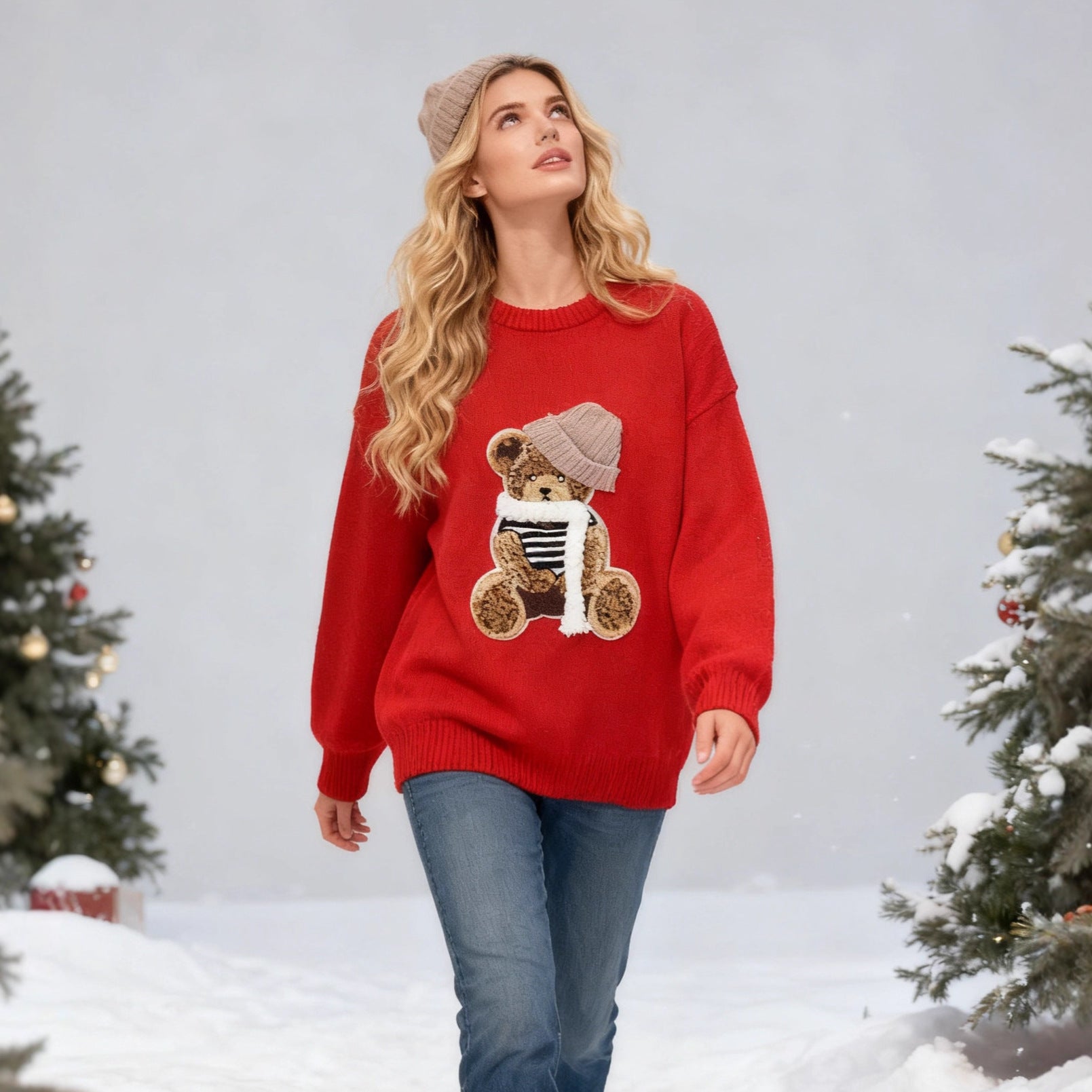 Women's Cartoon Knit Casual Sweater