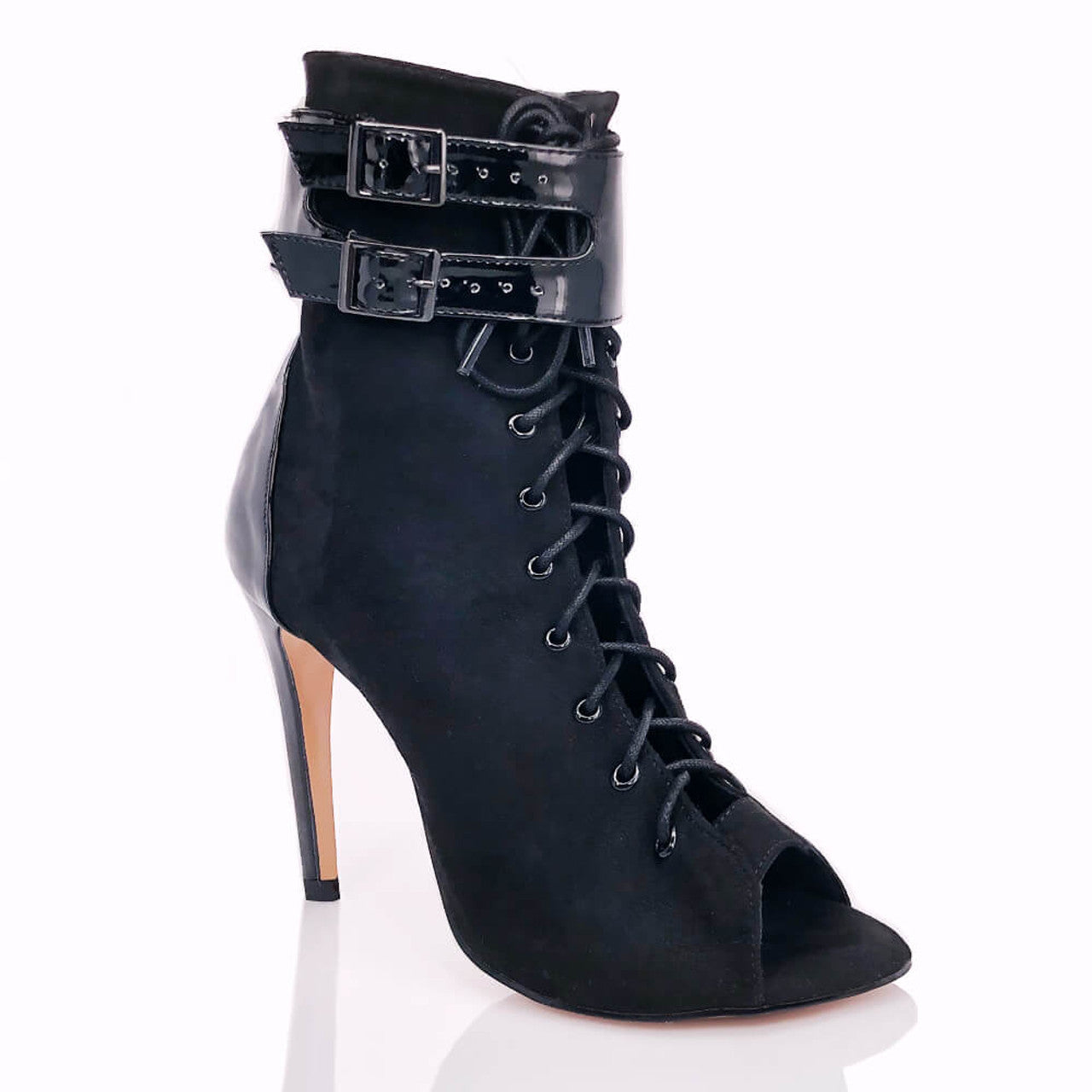 Female Fashion High Heel Open Finger Lace-up High Top Ankle Boots