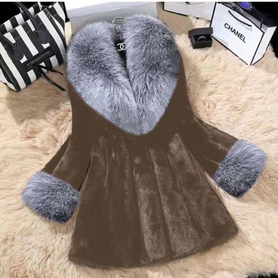 Artificial Mink Hair Women's Long Big Fur Collar