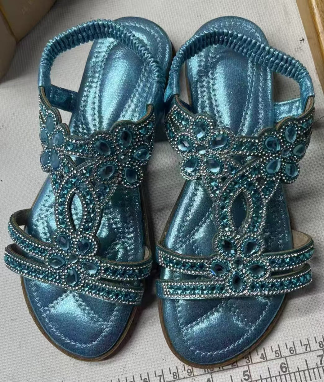 Women's Flat Shoes Bohemian Ethnic Style Flower Rhinestone