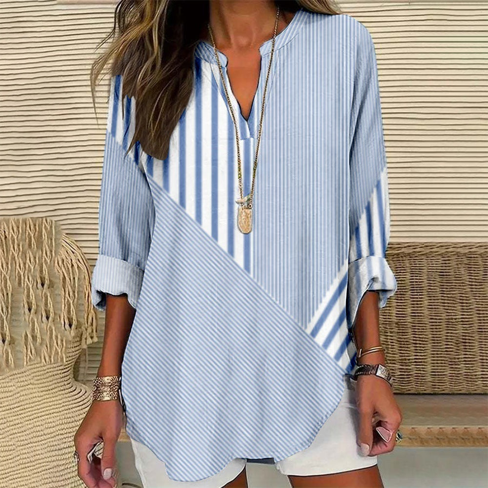 Spring And Summer Women's Clothing European And American Fashion Long Sleeve Shirt