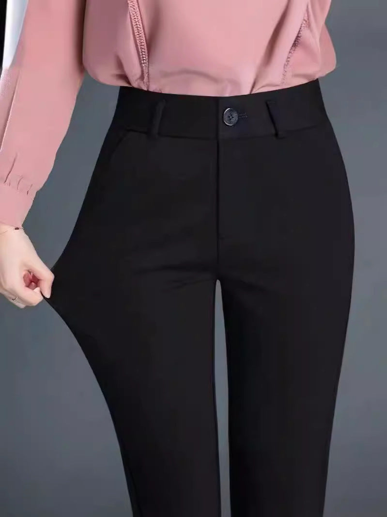 Women's Fashion Suit Black Straight Pants