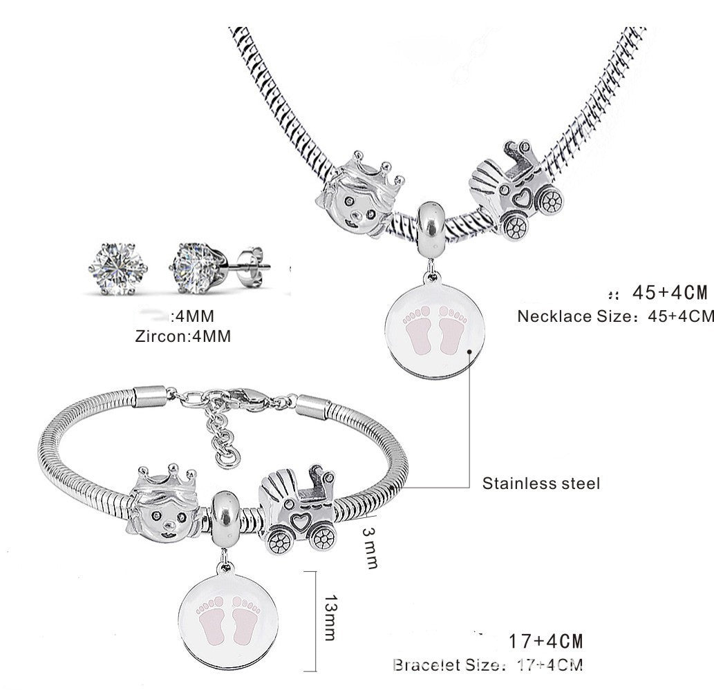 Net Red Ins Simple Cold Wind Temperament Ear Stud Bracelet Set