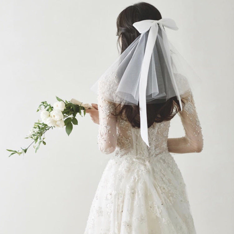 Ladies Fashion Ribbon Bridal Veil Short
