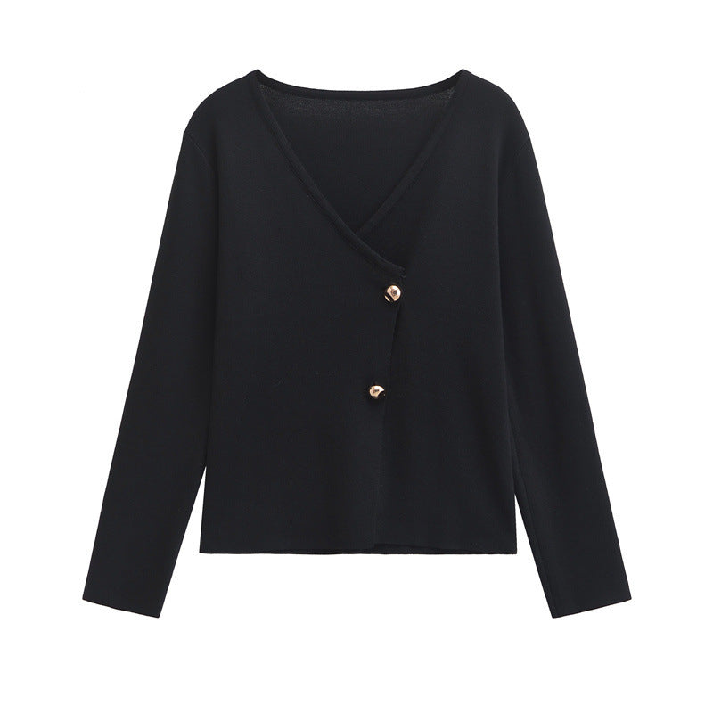 Asymmetric Long Sleeve Knitted Coat