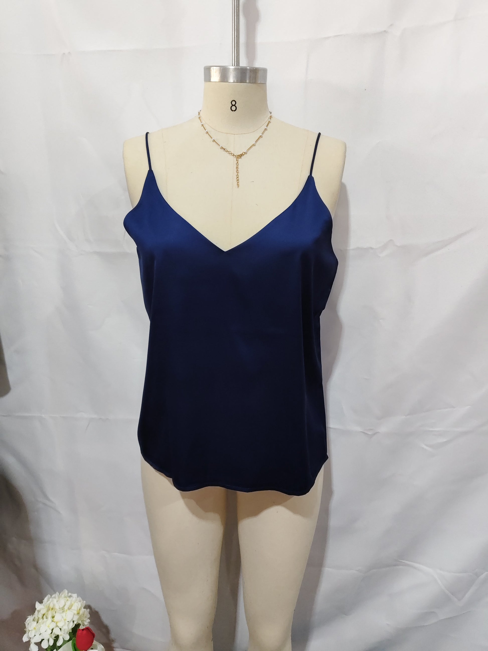 New Women's Silk Adjustable Spaghetti Strap Tank Top Loose