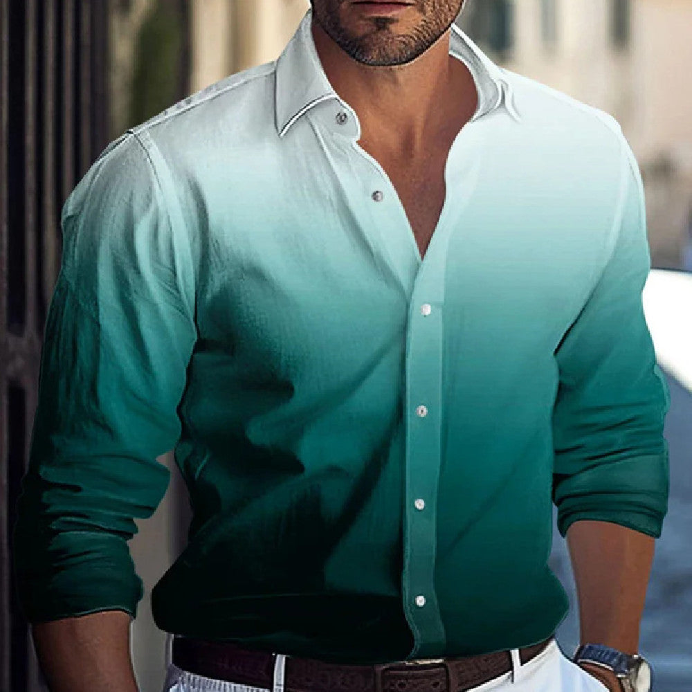 Multi-Color Gradient Pattern Printed Men's Clothing